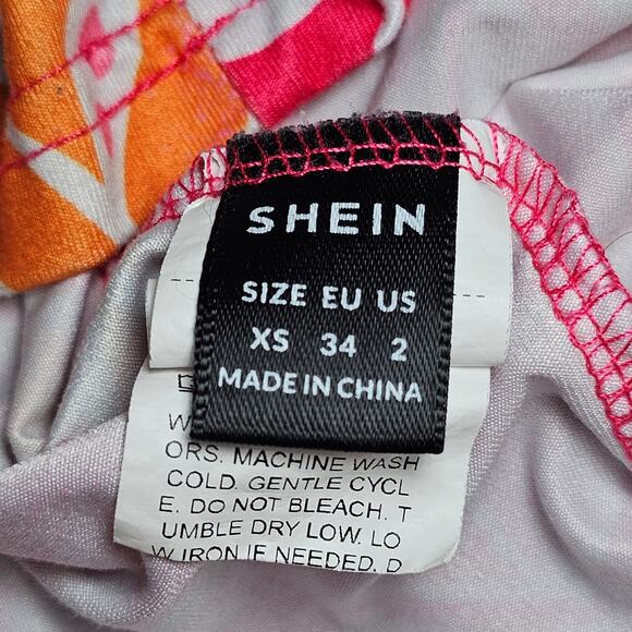 Shein Swimsuit Cover-up Pool Beach Dress Pink Orange Floral Midi Soft Stretchy - Picture 2 of 12